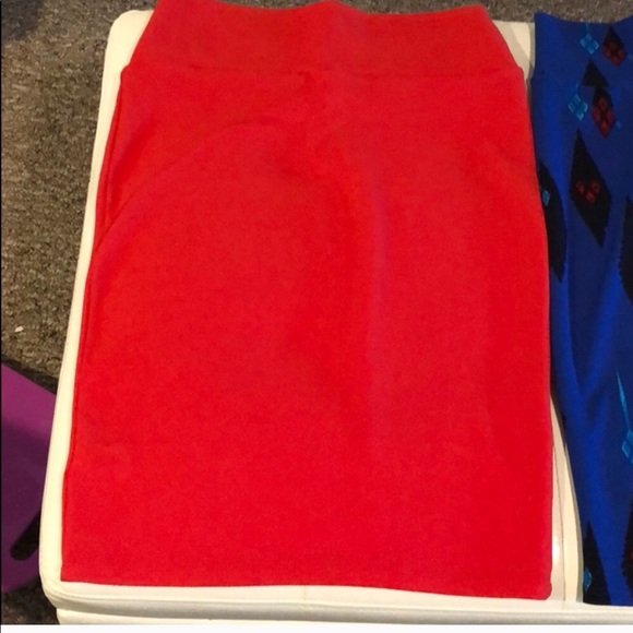 LuLaRoe red/orange skirt - Picture 1 of 2